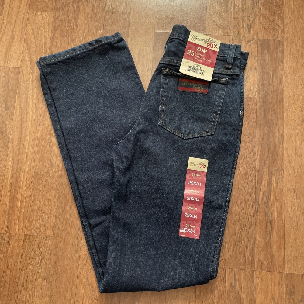 NWT Wrangler 20X Style 25 Slim Jeans 29x34 Tapered Leg Western Wear